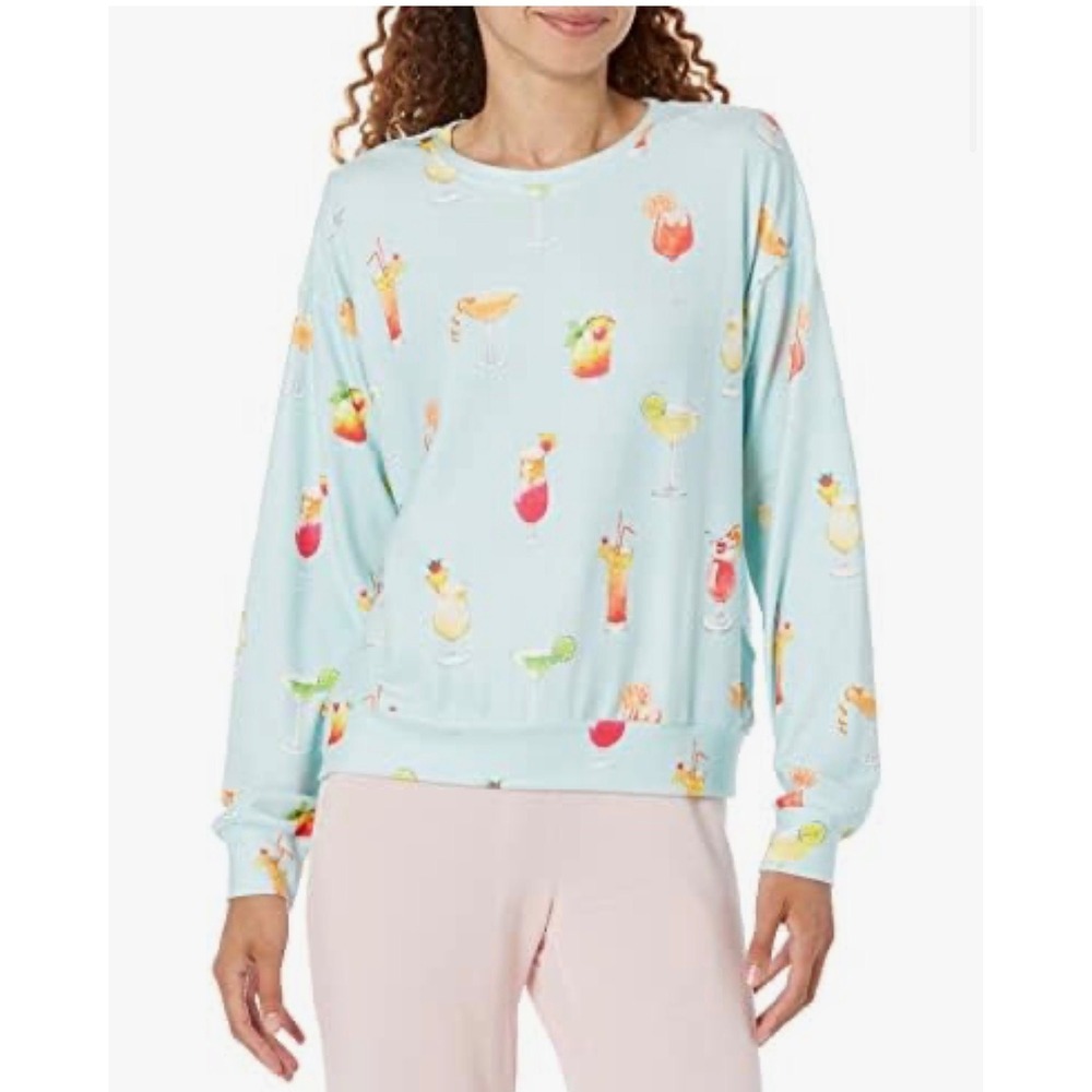 PJ Salvage Women's Loungewear Lets Drink About It Long Sleeve Top Size XS new